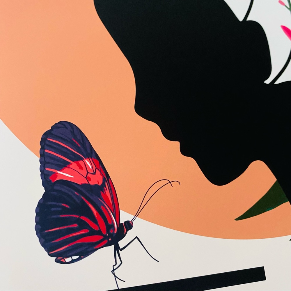 Modern Wall Art Print Butterfly Girl Unframed - Picture 9 of 15